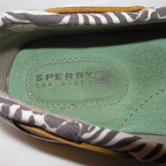 Sperry Top Sider Women's 7.5M Boat Deck Shoes Zebra Animal Print Brown Beige - Picture 13 of 14